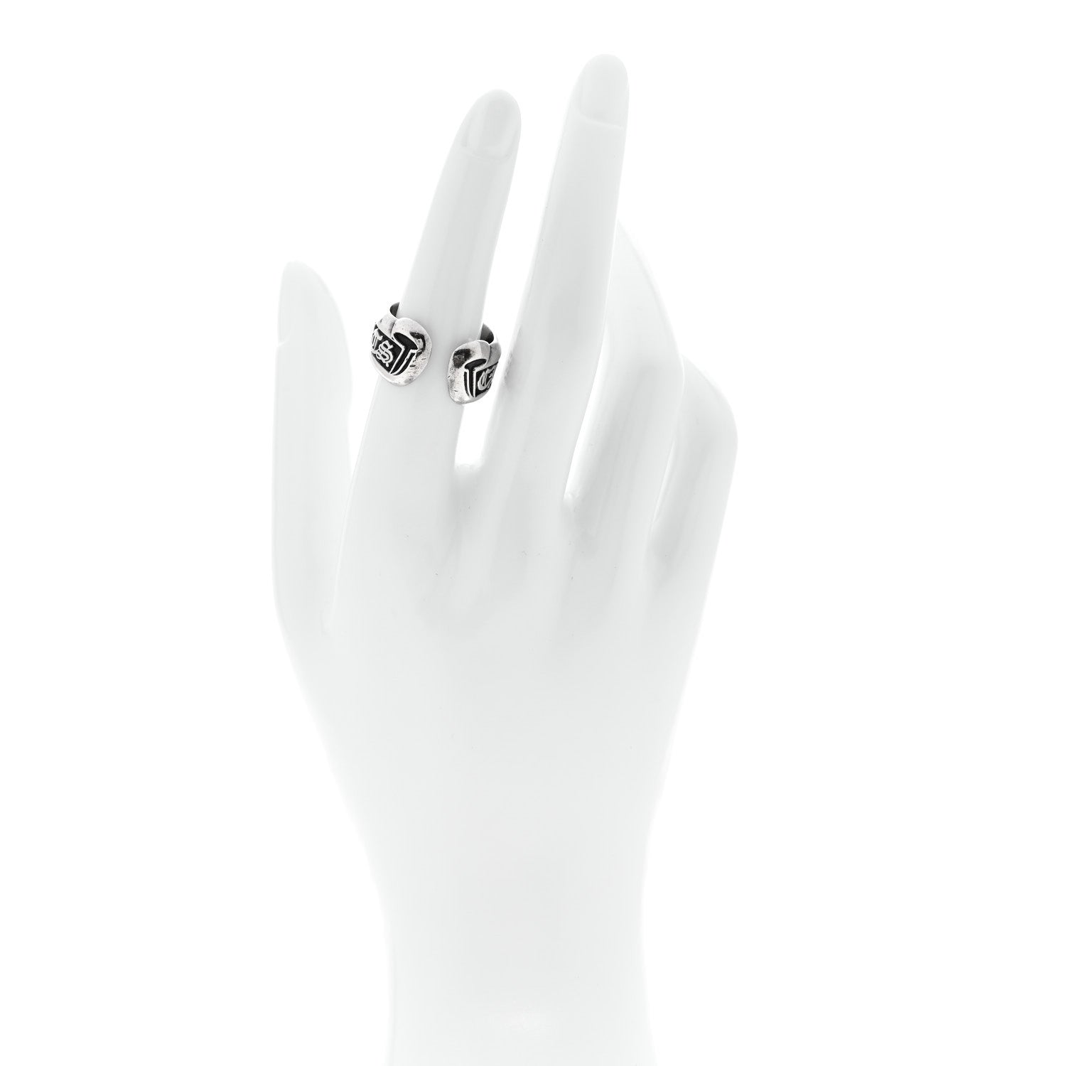Chrome Hearts Sterling Silver Small Scroll Label Ring 53 6.25