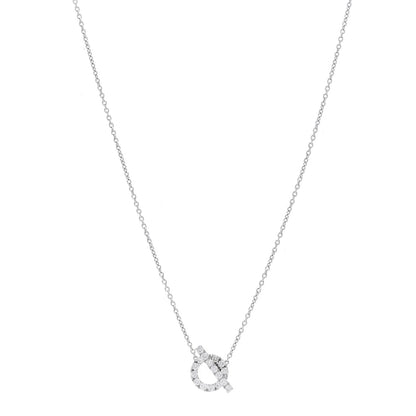 Hermes 18K White Gold Diamond Finesse Pendant Necklace 1 of 6