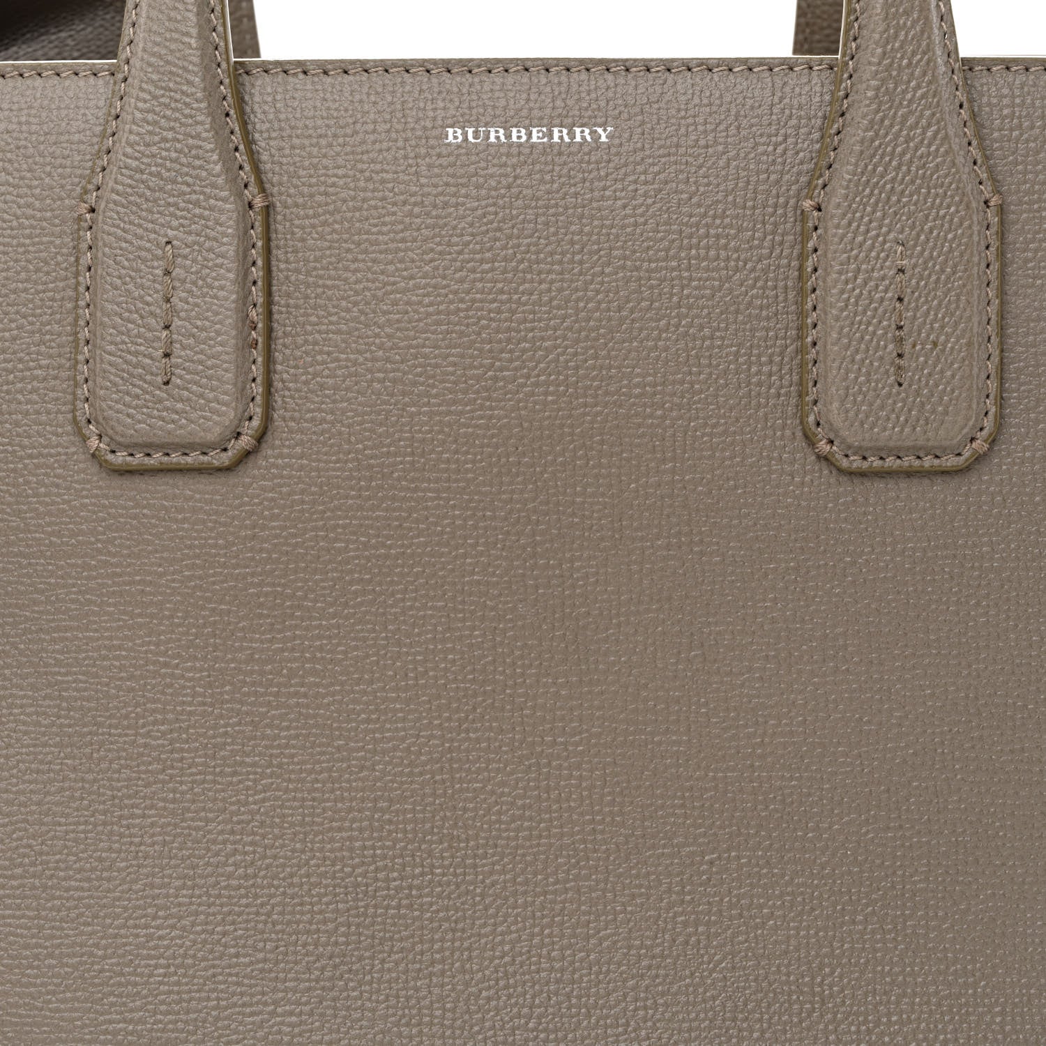 Burberry Derby Calfskin House Check Medium Banner Tote Pale Grey 11 of 13