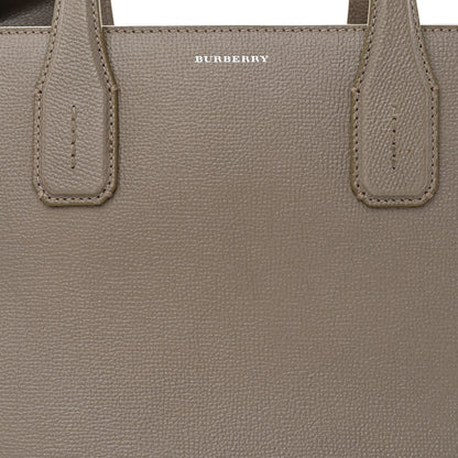 Burberry Derby Calfskin House Check Medium Banner Tote Pale Grey 11 of 13