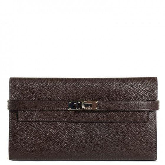 Hermes Epsom Kelly Longue Wallet Chocolate 1 of 30