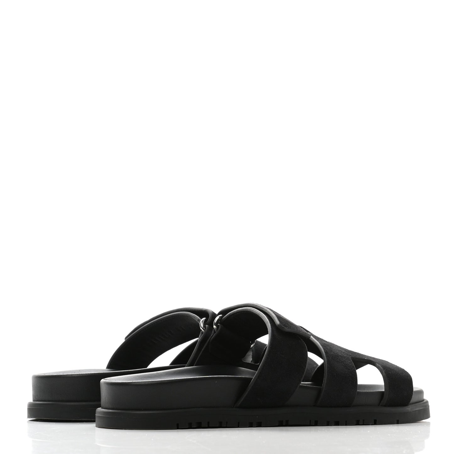 Suede Goatskin Womens Chypre Sandals 37 Black