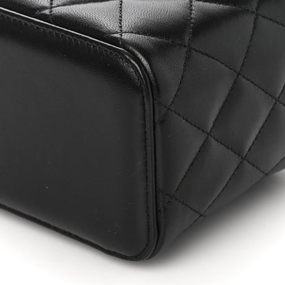 Chanel Lambskin Quilted Small Top Handle Vanity Case With Chain Black 10 of 11