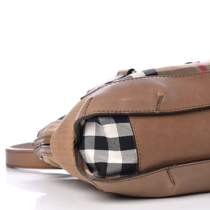 Burberry Vintage Leather House Check Medium Creighton Hobo Dark Stone 23 of 28