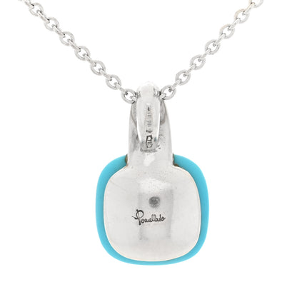 Pomellato 18K White Gold Diamond Turquoise Capri Pendant Necklace 4 of 5