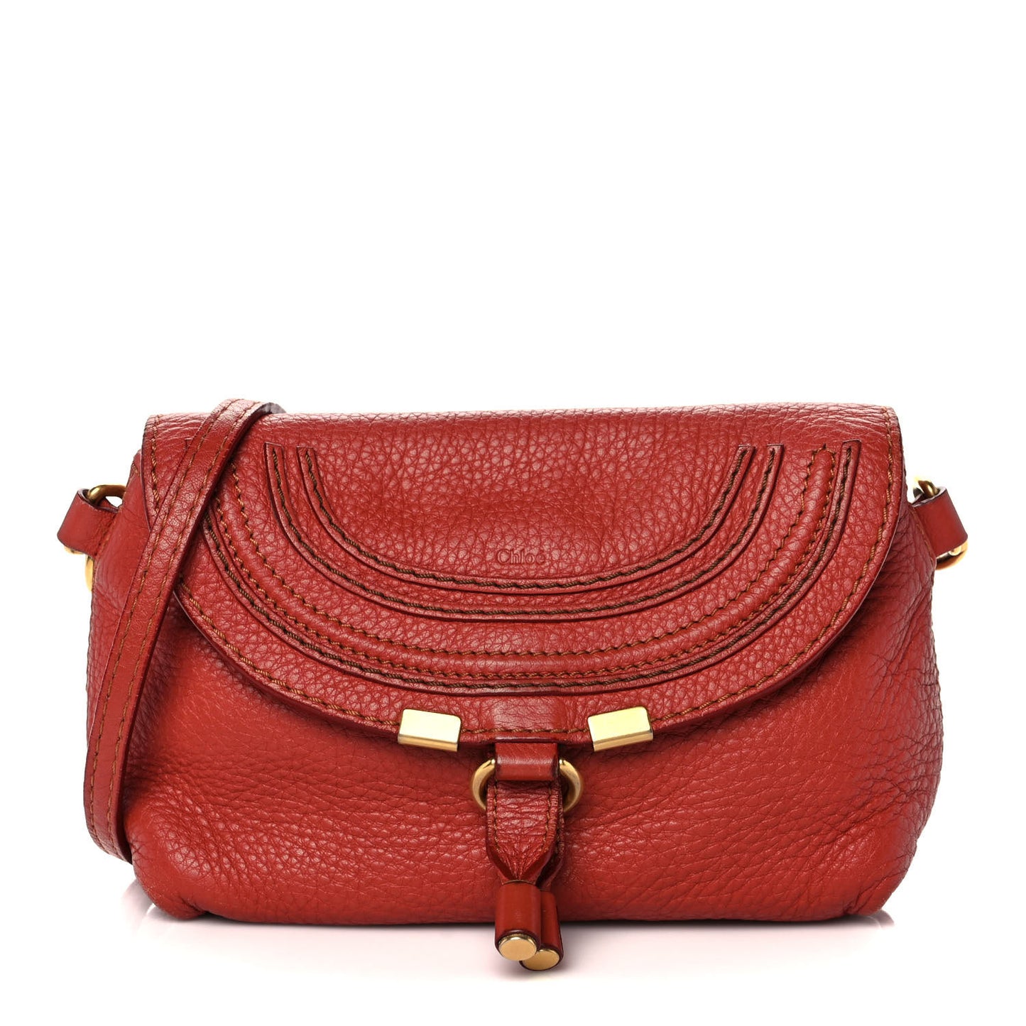 Calfskin Marcie Pochette Crossbody Bag Terracotta