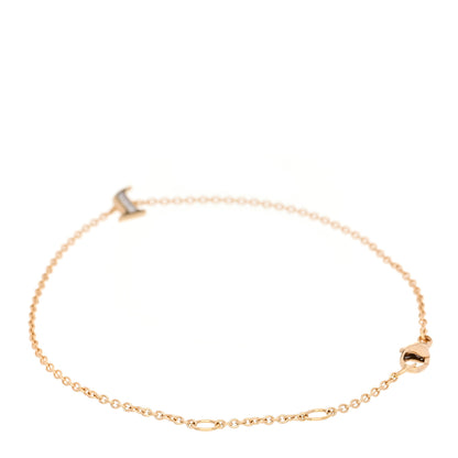 David Yurman 18K Yellow Gold Diamond Initial J Chain Bracelet 2 of 4