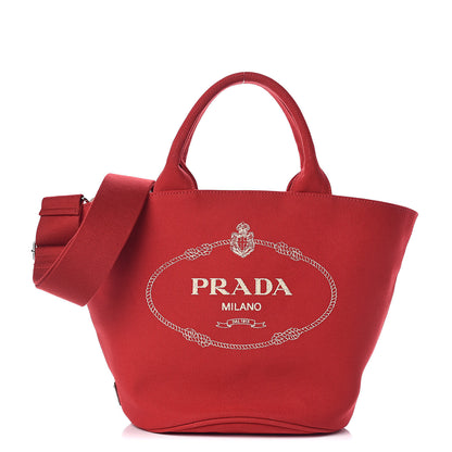 Prada Canapa Small Shopping Tote Rosso 1 of 10