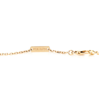 Van Cleef & Arpels 18K Yellow Gold Mother of Pearl Vintage Alhambra Pendant Necklace 4 of 5