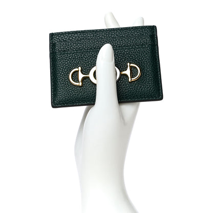 Gucci Grainy Calfskin Zumi Card Holder Vintage Green 2 of 12