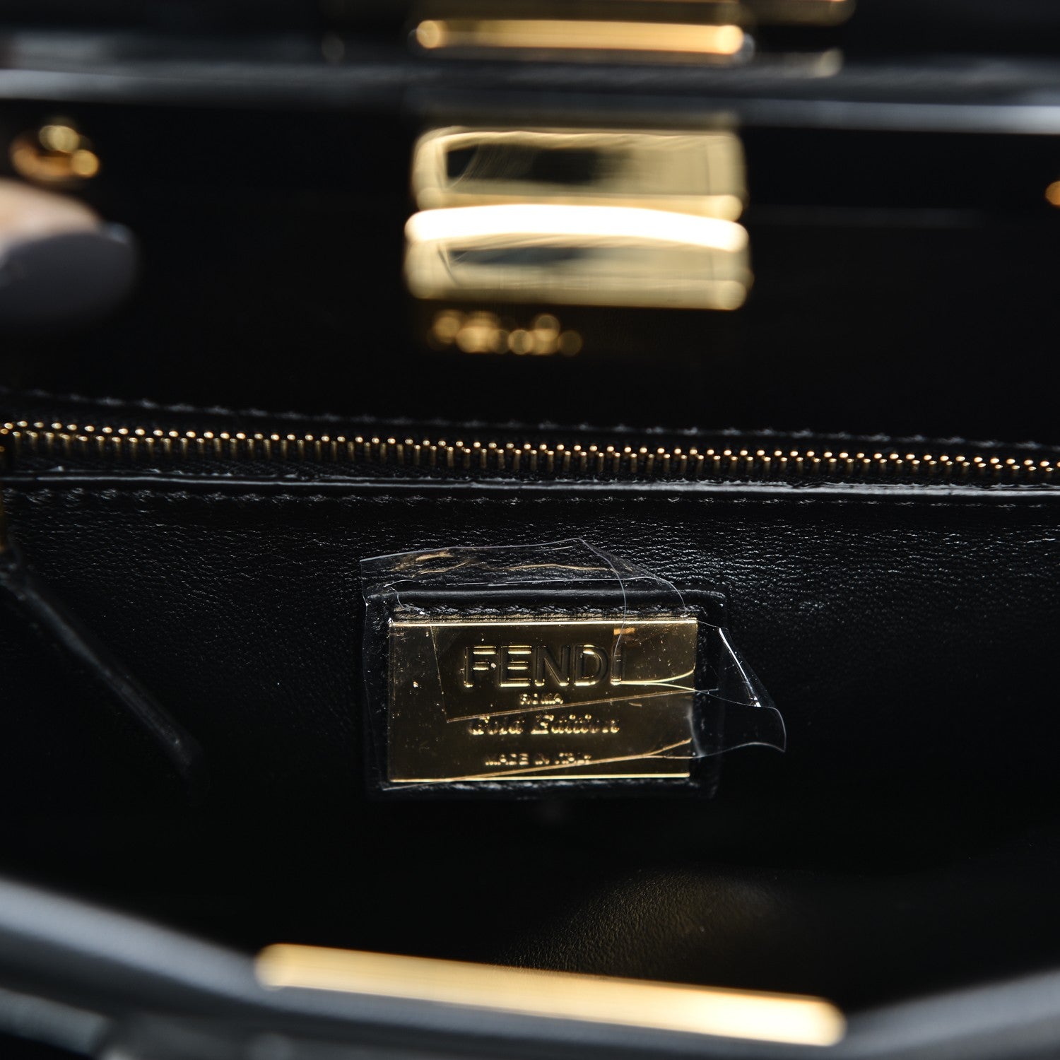 Fendi Nappa Studded Mini Peekaboo Iconic Satchel Black 6 of 8