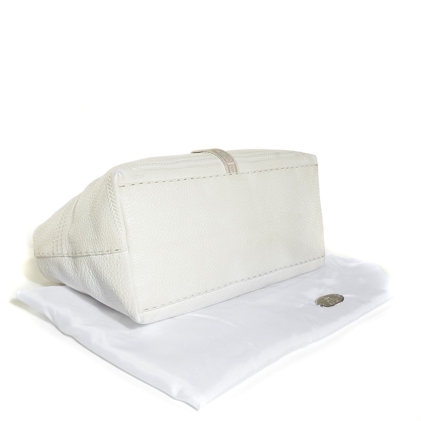 Calfskin Romano Selleria Large Villa Borghese Tote Bianco