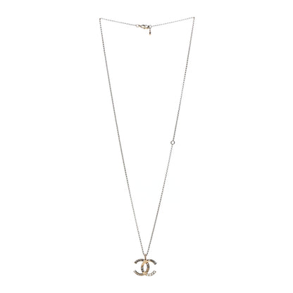 Chanel Crystal CC Pendant Necklace Gold 3 of 6
