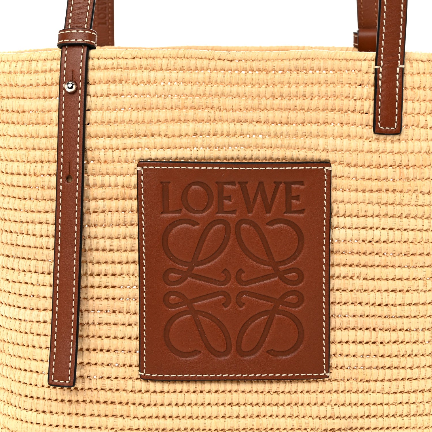 Loewe Raffia Small Square Basket Tote Bag Natural Tan 7 of 10