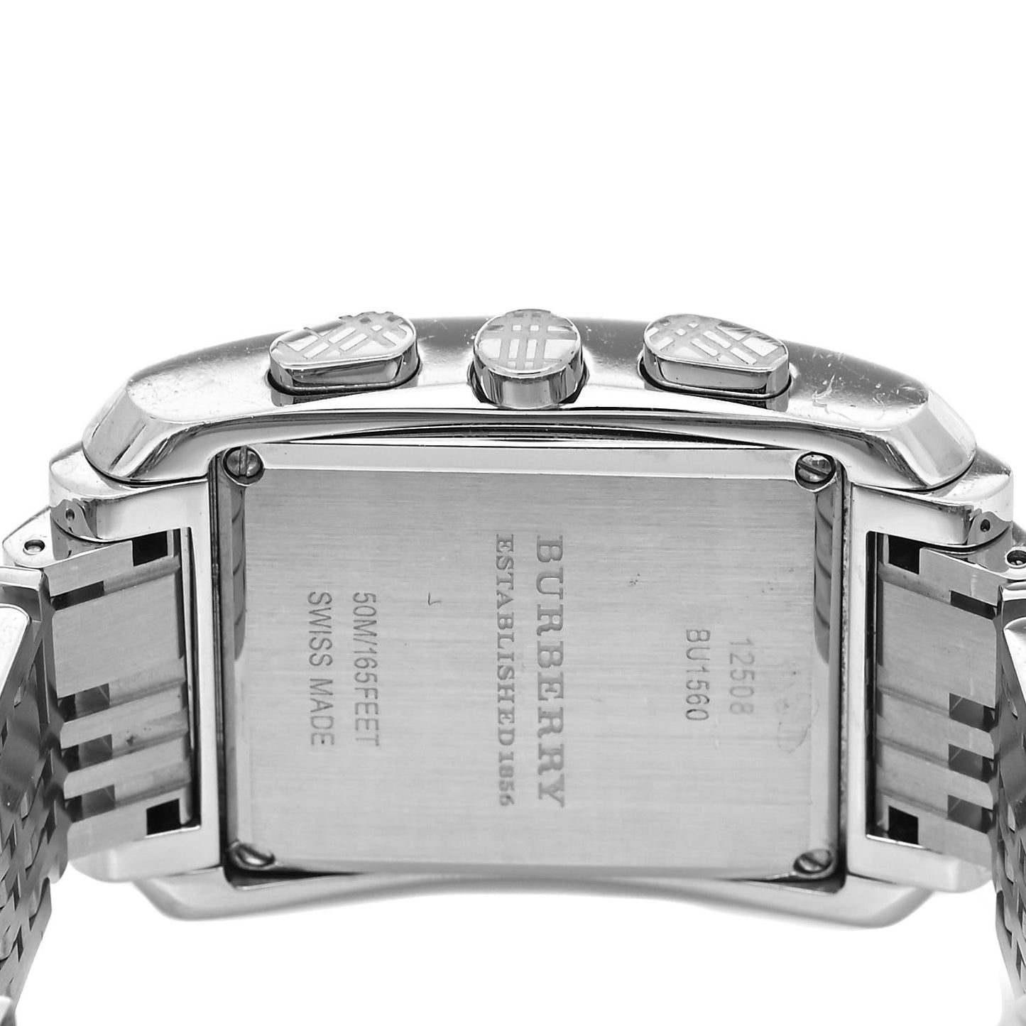 Stainless Steel 33mm Square Chronograph Quartz Watch BU1560