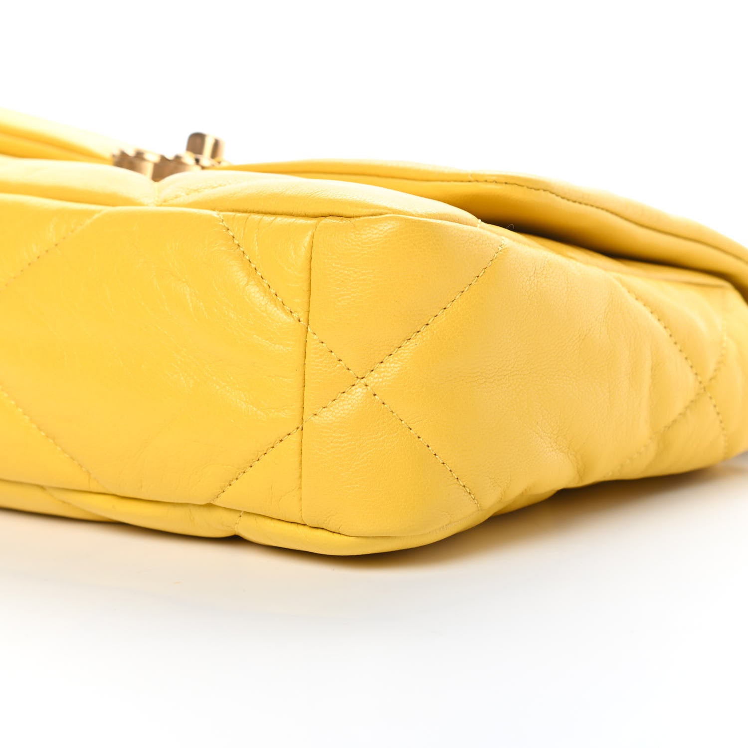 Chanel Lambskin Quilted Medium Chanel 19 Flap Yellow 10 of 12