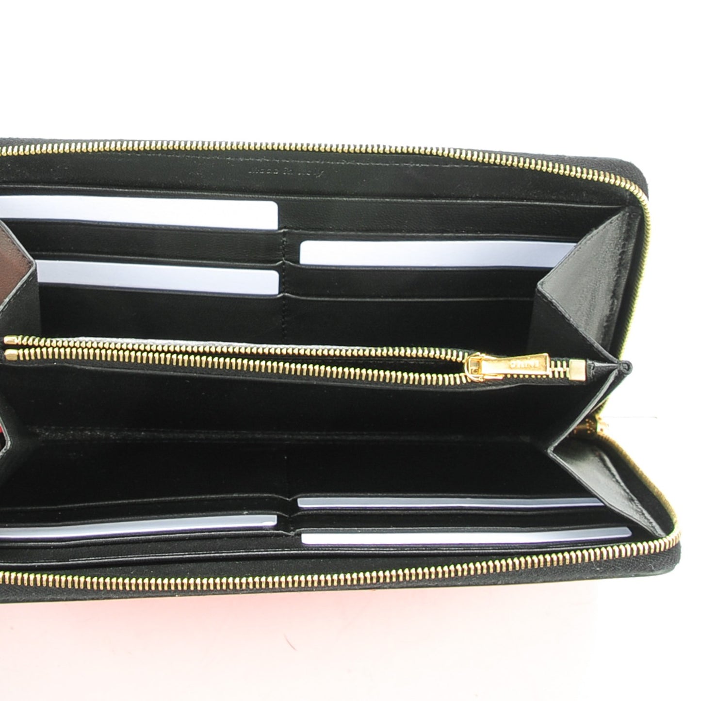Spazzolato Calfskin Large Zip Around Multifunction Wallet Pink
