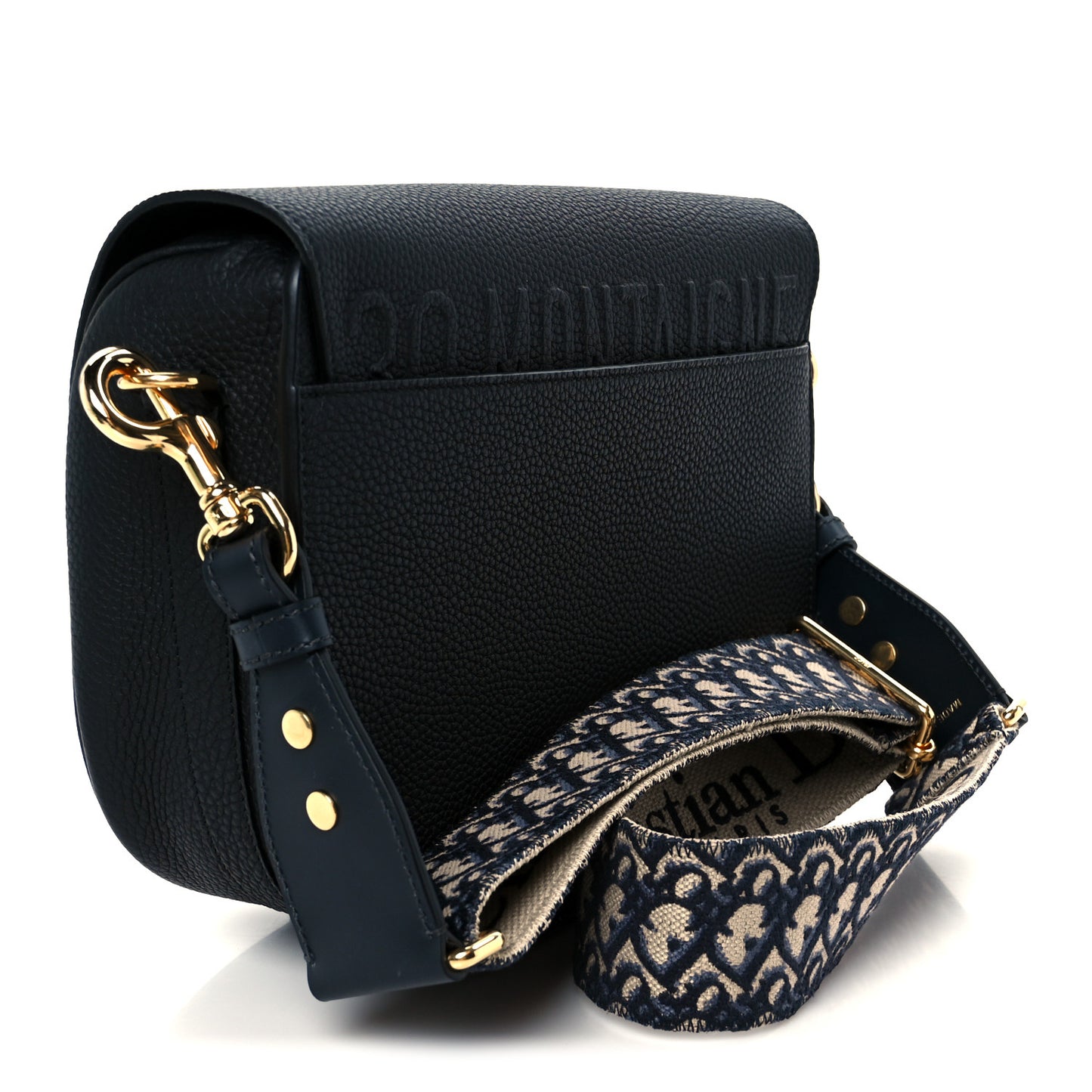 Grained Calfskin Large Bobby Flap Black