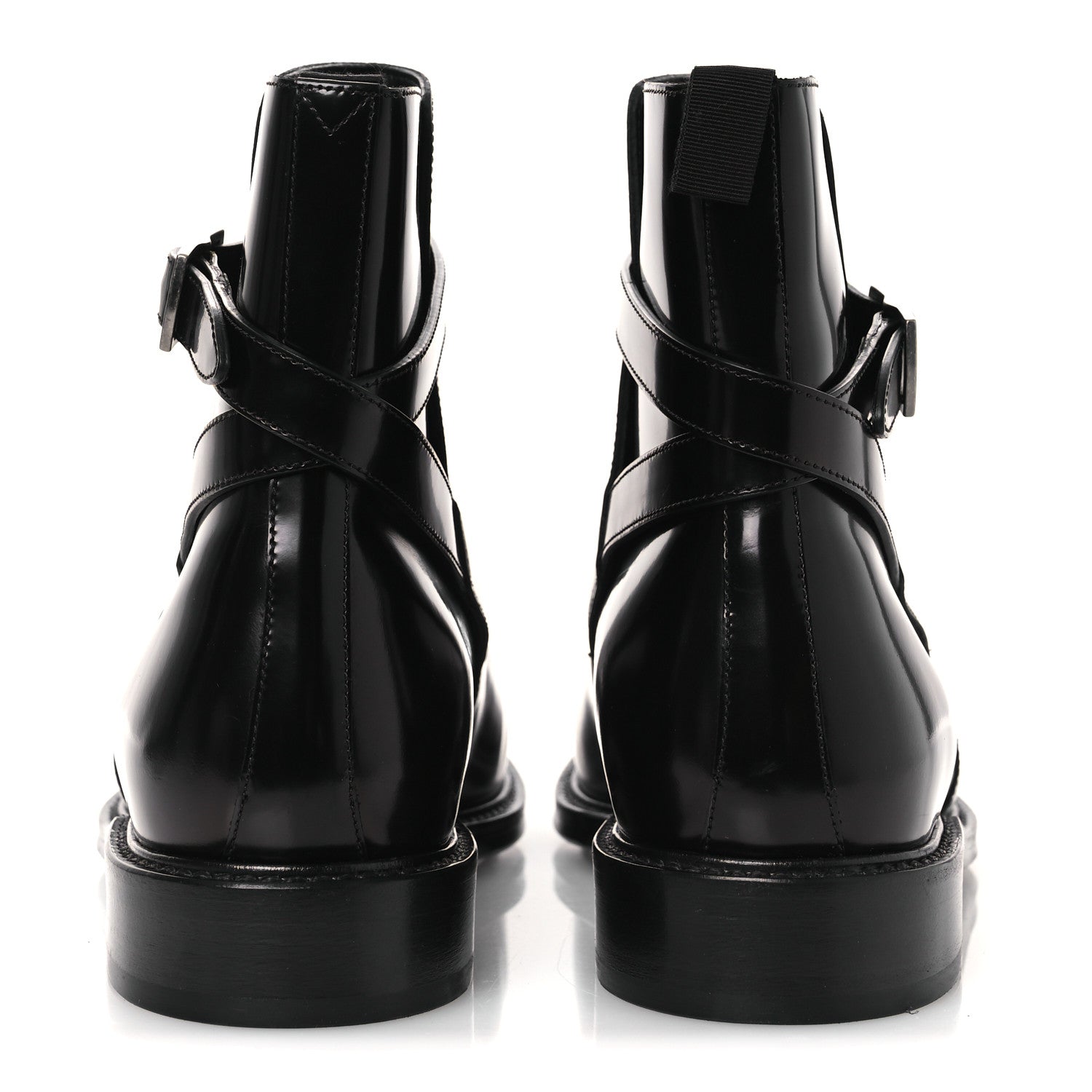 Saint Laurent Buello Top Army 20 Ankle Boots 39 Black 5 of 9