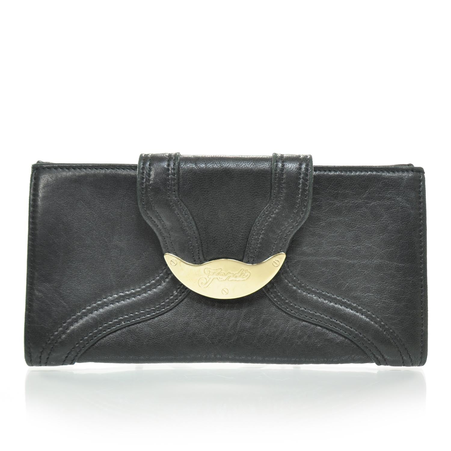 Fendi Nappa Nuvolata Spy Continental Wallet Black 1 of 9