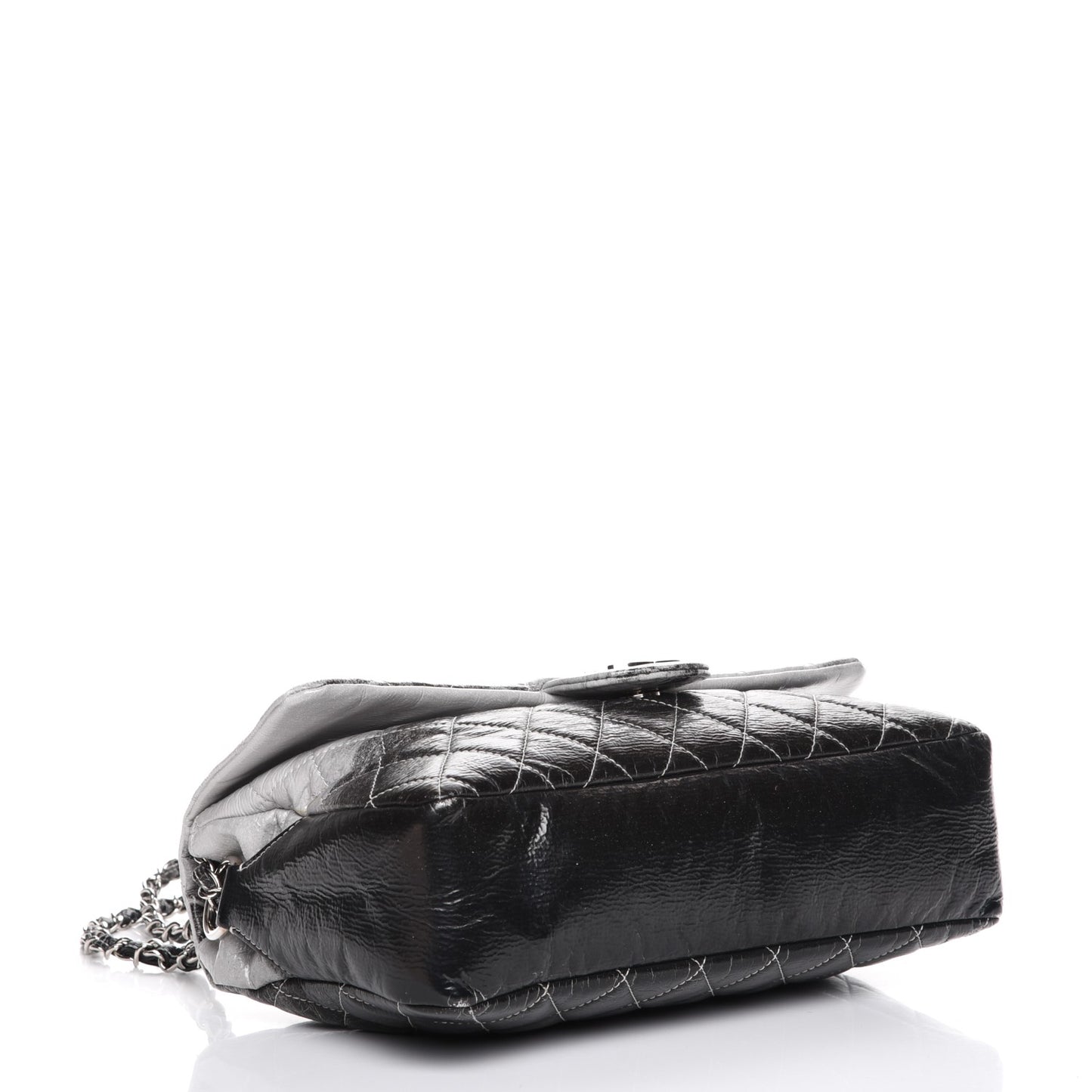 Vinyl Quilted Jumbo Melrose Degrade Flap Black