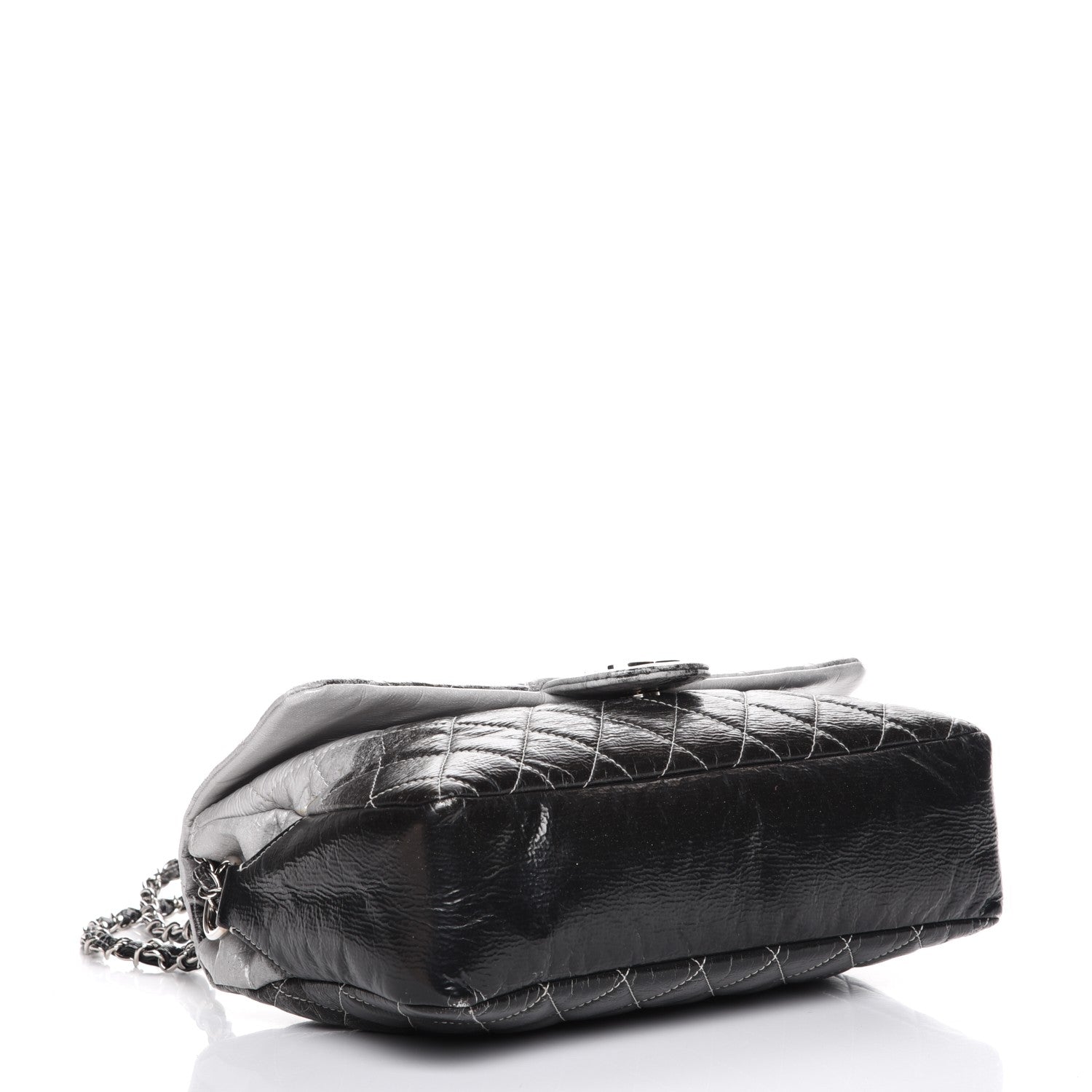 Chanel Vinyl Quilted Jumbo Melrose Degrade Flap Black 4 of 7