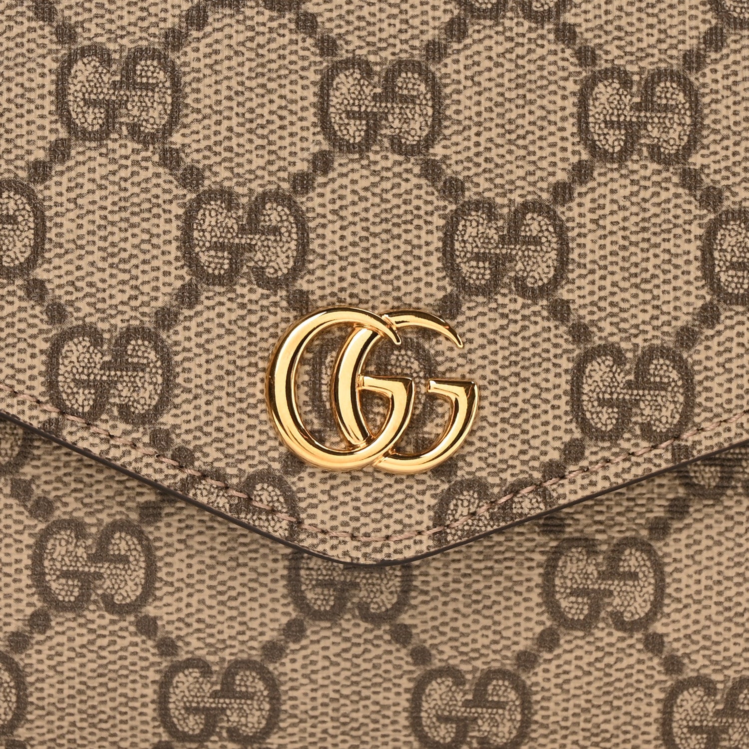 Gucci GG Supreme Monogram Textured Dollar Calfskin Web Mini Ophidia Envelope Shoulder Bag Beige Ebony New Acero 7 of 9
