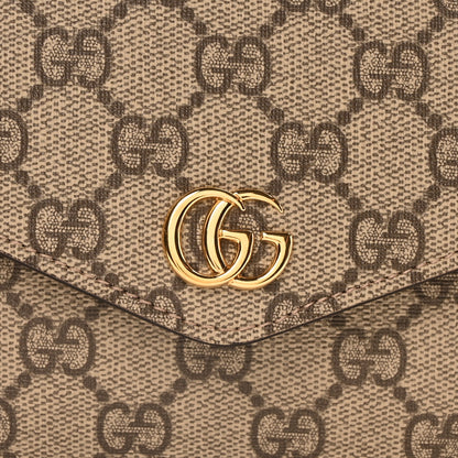 Gucci GG Supreme Monogram Textured Dollar Calfskin Web Mini Ophidia Envelope Shoulder Bag Beige Ebony New Acero 7 of 9