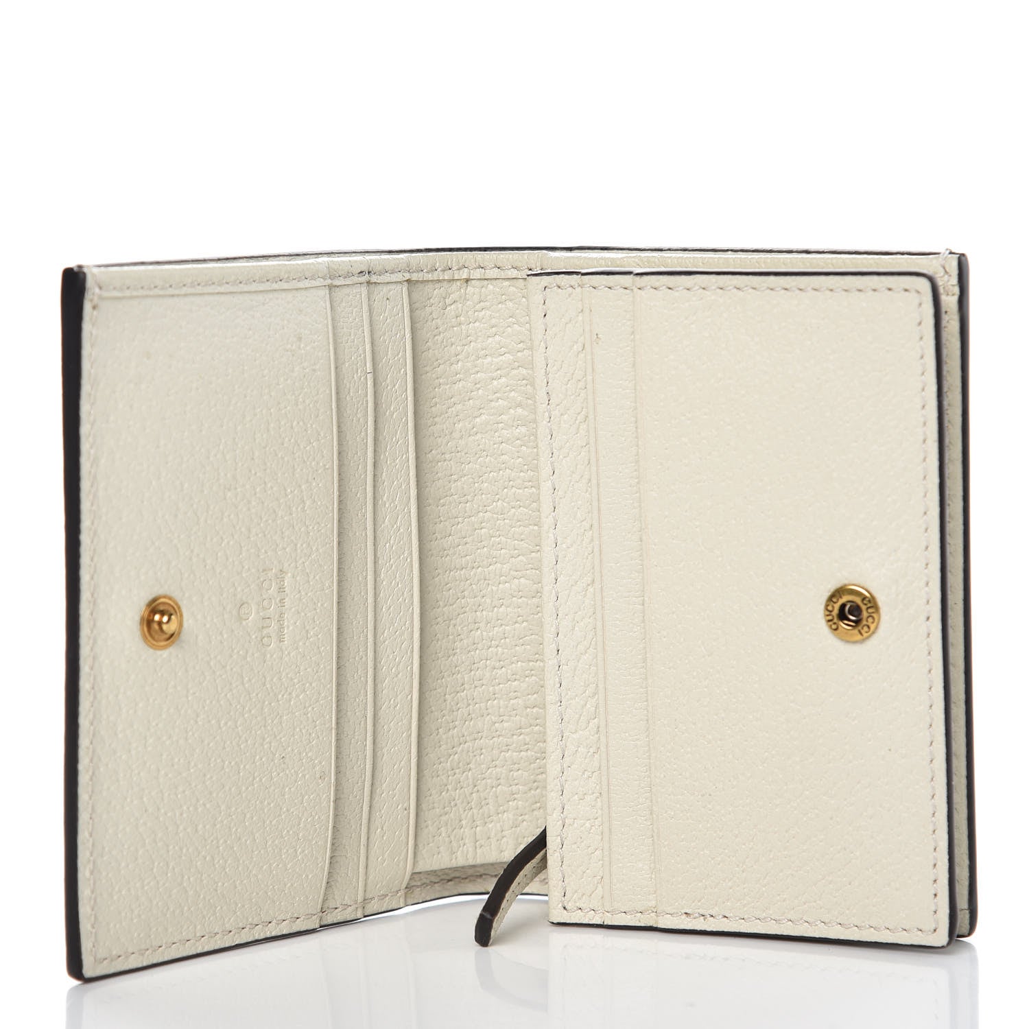 Gucci GG Supreme Monogram Web Queen Margaret Card Case Wallet Beige Mystic White 8 of 9
