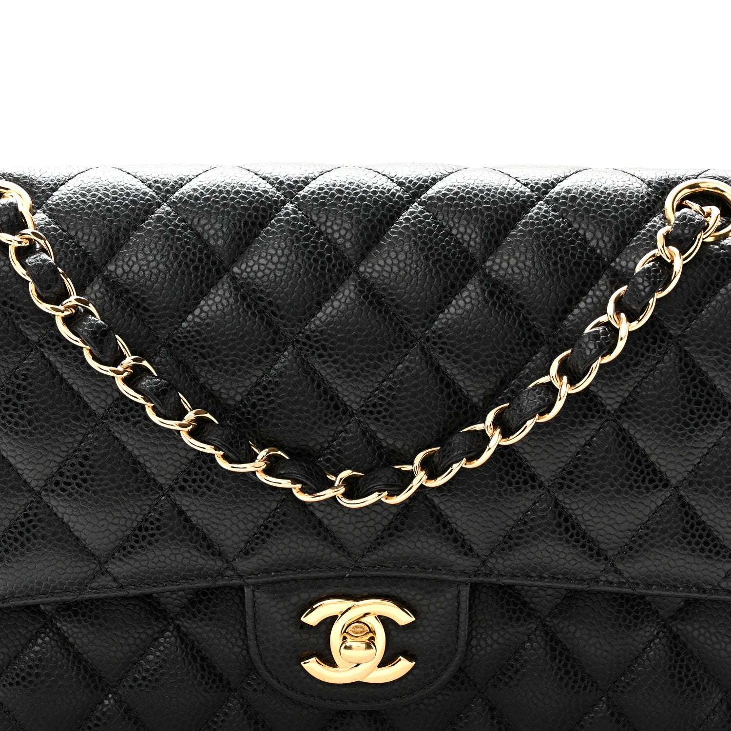 Chanel Caviar Quilted Medium Double Flap Black 8 of 10