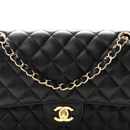 Chanel Caviar Quilted Medium Double Flap Black 8 of 10