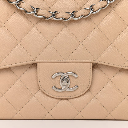 Chanel Caviar Quilted Jumbo Single Flap Beige Clair 7 of 10