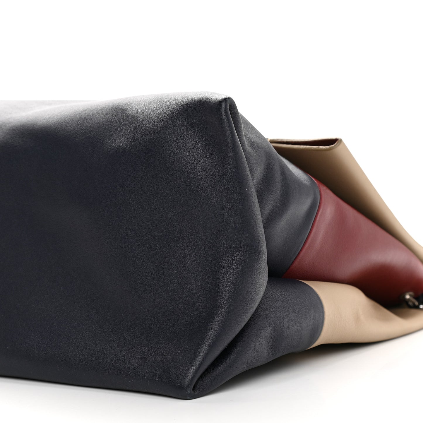 Calfskin Suede All Soft Shoulder Bag Navy Burgundy