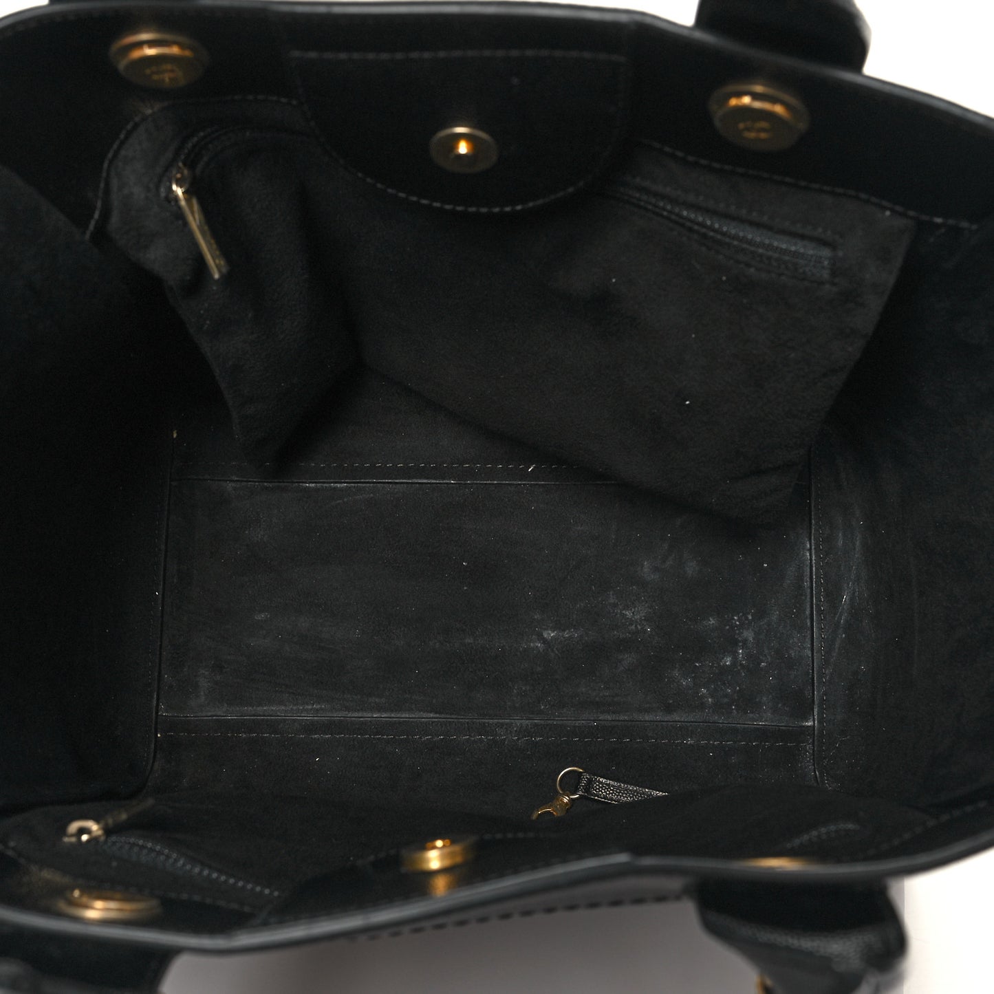 Caviar Small Studded Deauville Tote Black