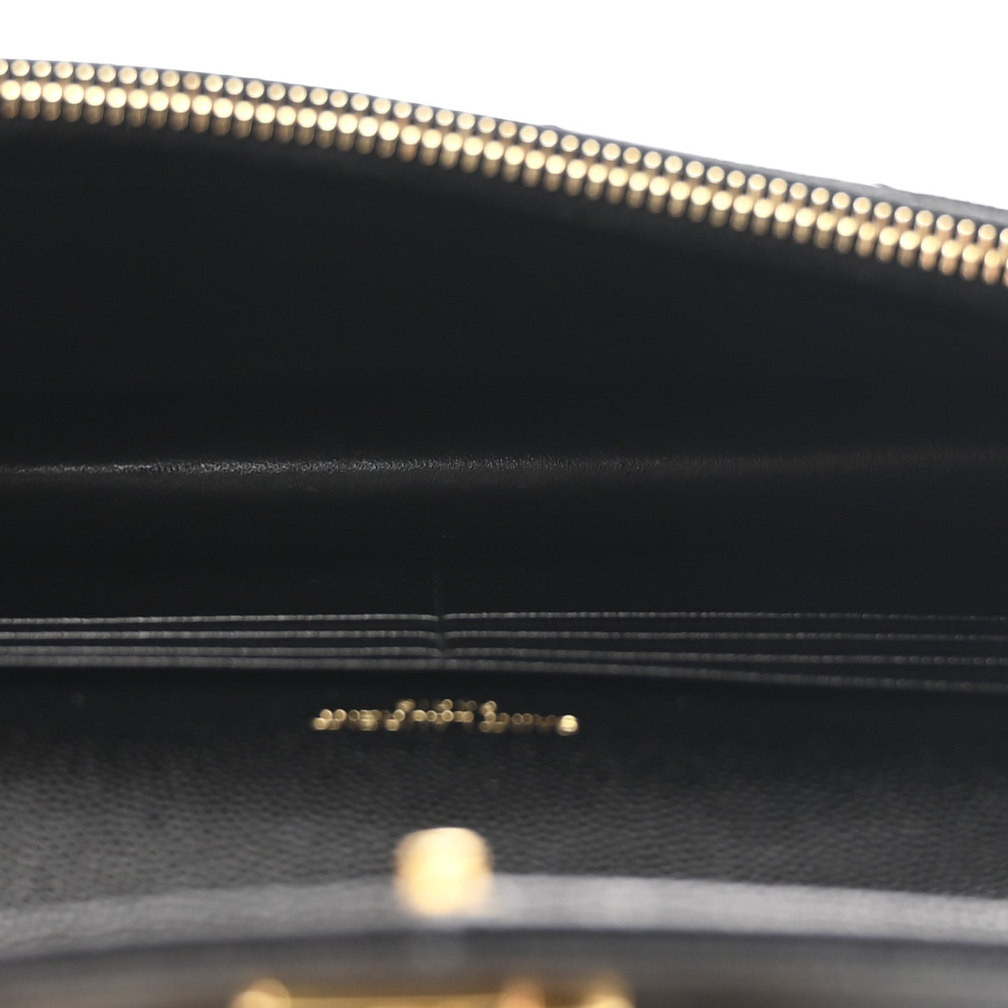 Grain De Poudre Matelasse Chevron Monogram Envelope Chain Wallet Black