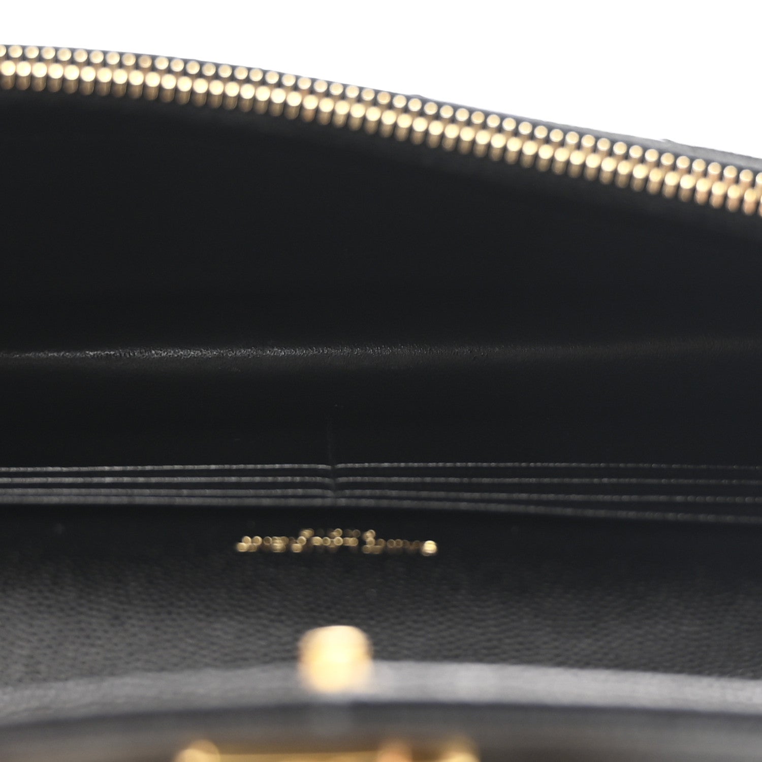 Saint Laurent Grain De Poudre Matelasse Chevron Monogram Envelope Chain Wallet Black 5 of 11