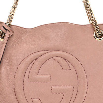 Gucci Pebbled Calfskin Medium Soho Chain Shoulder Bag Antique Rose 8 of 12