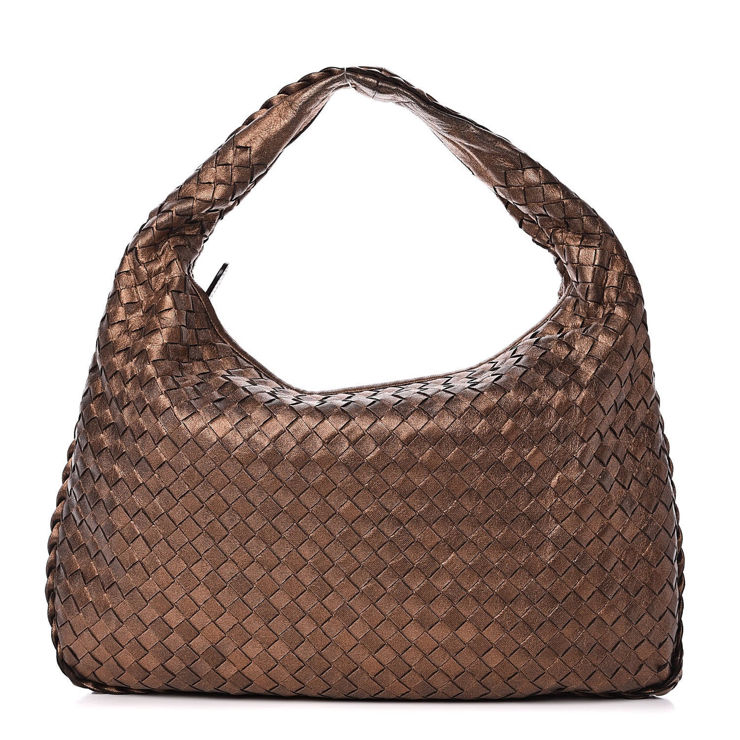 Metallic Nappa Intrecciato Medium Veneta Hobo Copper