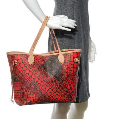 Louis Vuitton Monogram Kusama Waves Neverfull MM Red 2 of 10