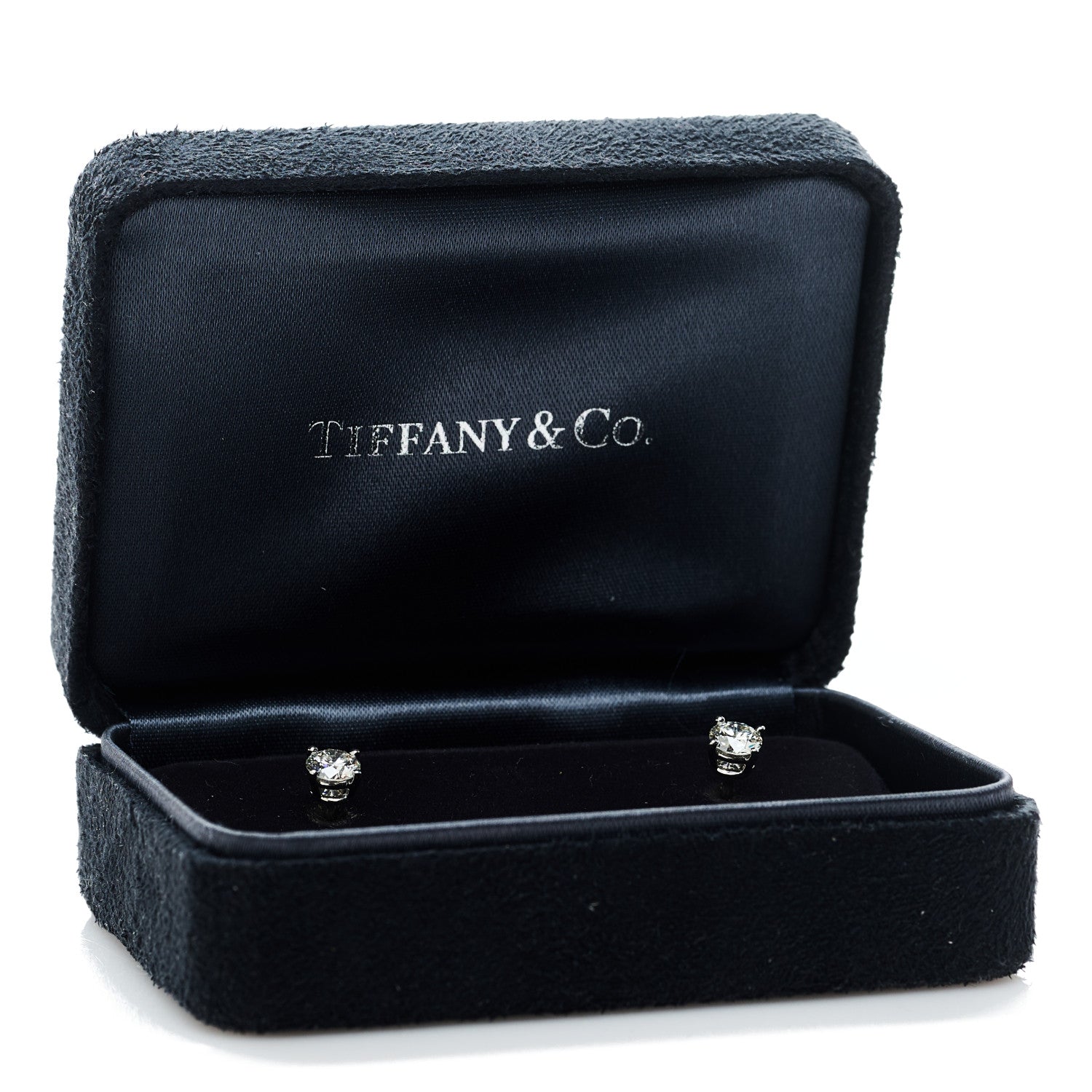 Tiffany Platinum Diamond .90ctw Round Solitaire Earrings 5 of 5
