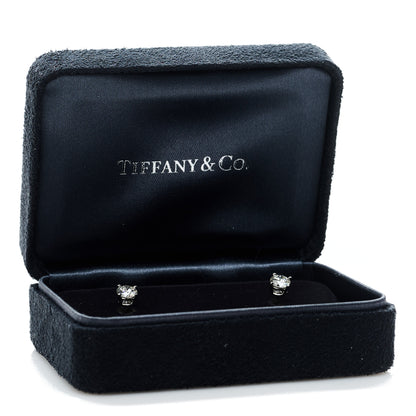 Tiffany Platinum Diamond .90ctw Round Solitaire Earrings 5 of 5