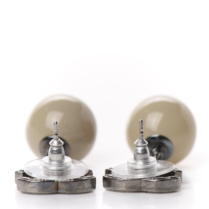 Chanel Ruthenium CC Bead Drop Earrings 3 of 5