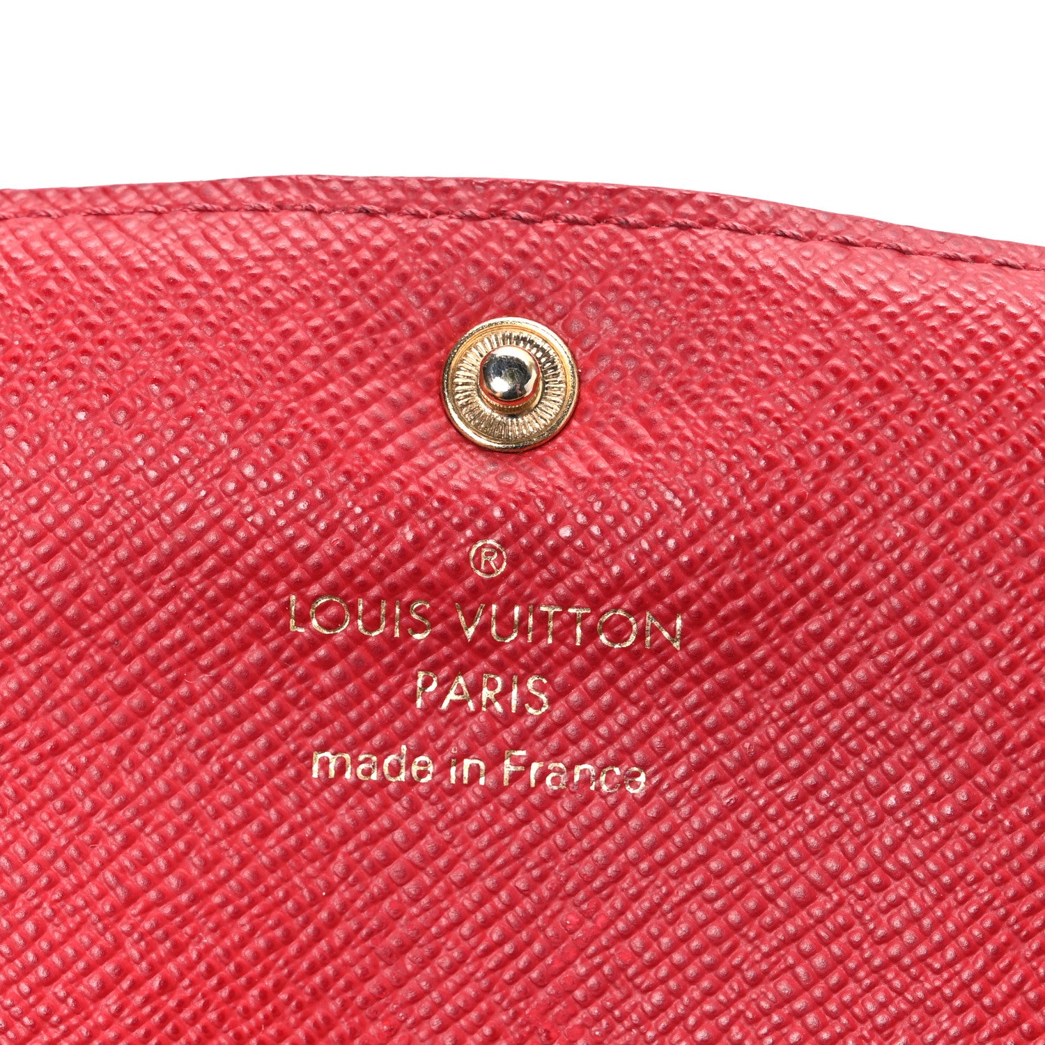 Louis Vuitton Damier Ebene Emilie Wallet Red 6 of 7