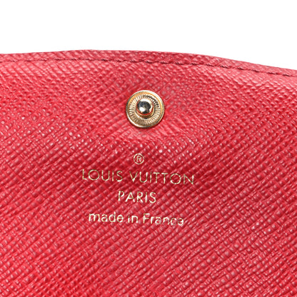 Louis Vuitton Damier Ebene Emilie Wallet Red 6 of 7