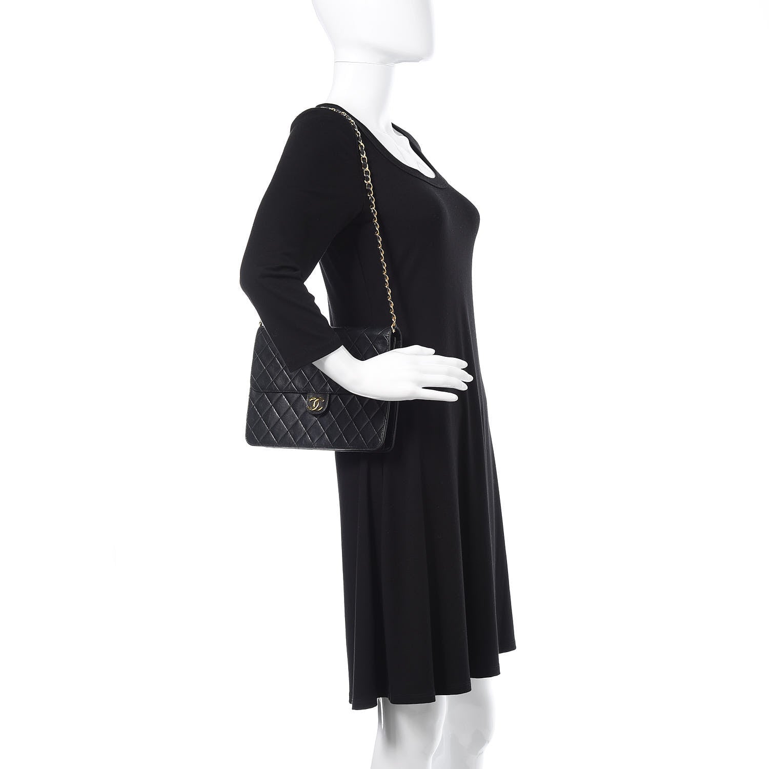 Chanel Lambskin Quilted Medium Single Flap Black 2 of 19