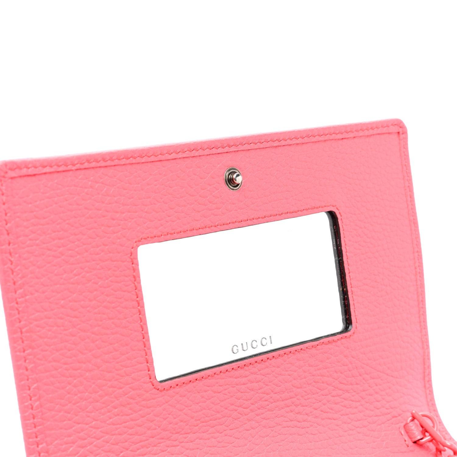 Gucci Dollar Calfskin Enamel Monochrome Mini GG Marmont Chain Wallet Runway Coral 6 of 10