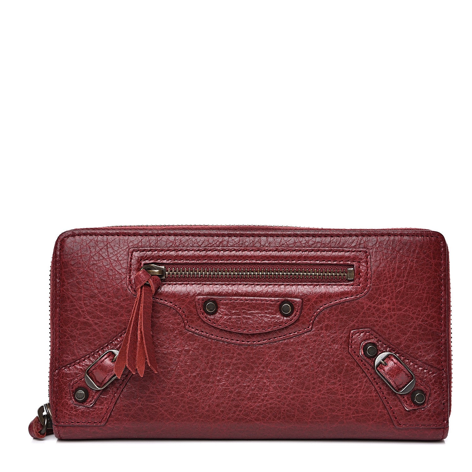 Balenciaga Agneau Classic Hardware Continental Zip Around Wallet Rouge Cerise 1 of 11