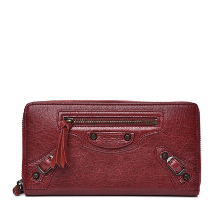 Balenciaga Agneau Classic Hardware Continental Zip Around Wallet Rouge Cerise 1 of 11