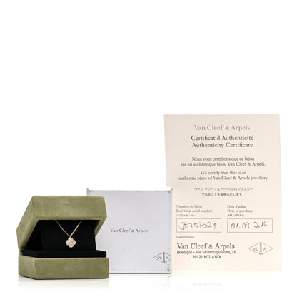 Van Cleef & Arpels 18K Yellow Gold Mother of Pearl Sweet Alhambra Pendant Necklace 6 of 6