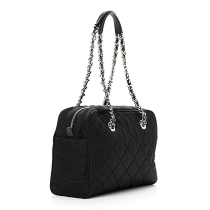 Prada Nylon Tessuto Impuntu Quilted Shoulder Bag Black 3 of 11